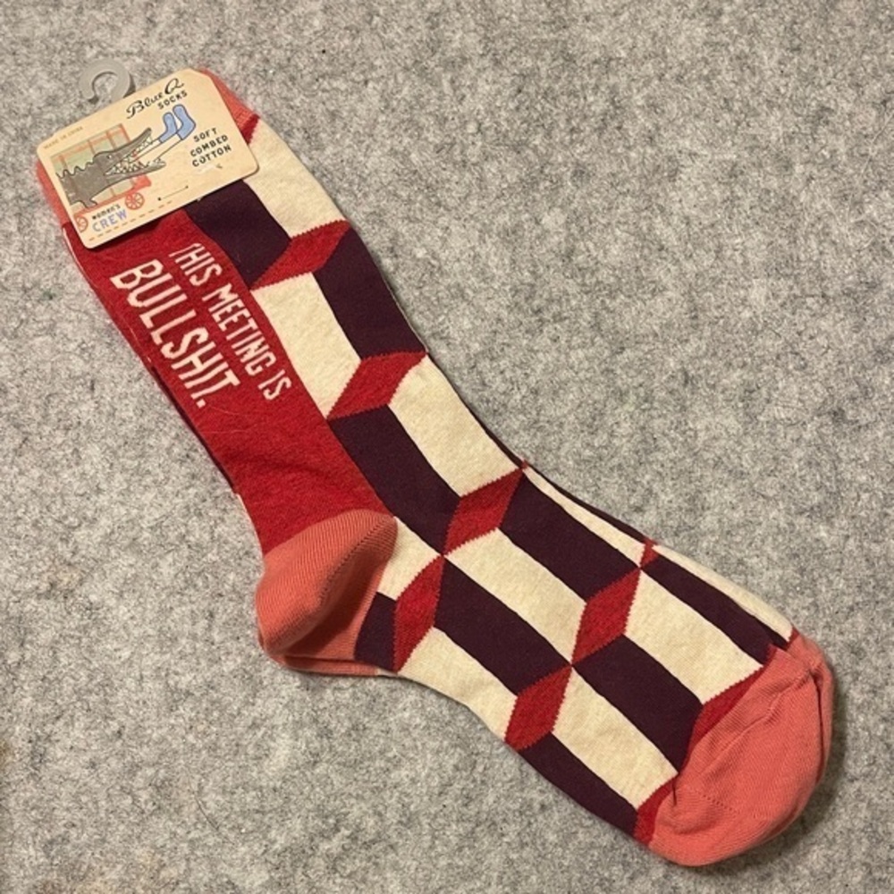 Blue Q Women’s Socks - Red, Cream, and Purple